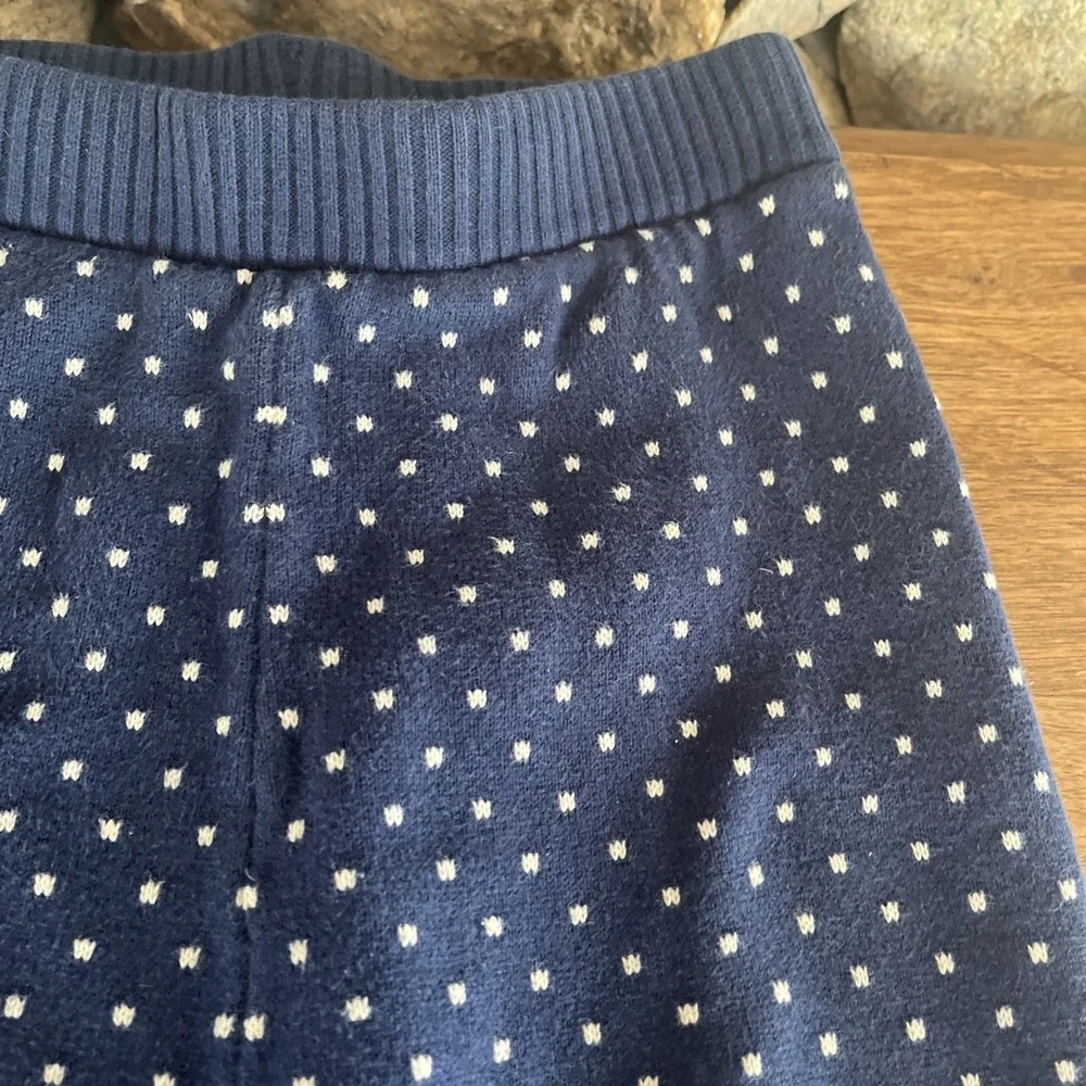 Hanna Andersson Toddler Size 3T Blue Green Christmas Santa Knit Unisex Pants